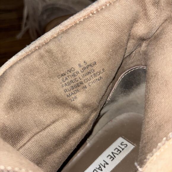 Steve Madden Women’s 8.5 Taupe Suede Western Fringe Ankle Boots - Picture 8 of 8